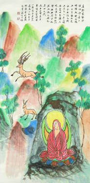 敦煌鹿本生
饒宗頤
設色紙本
138 x 68 厘米
1992 年
圖片由饒宗頤學術館提供